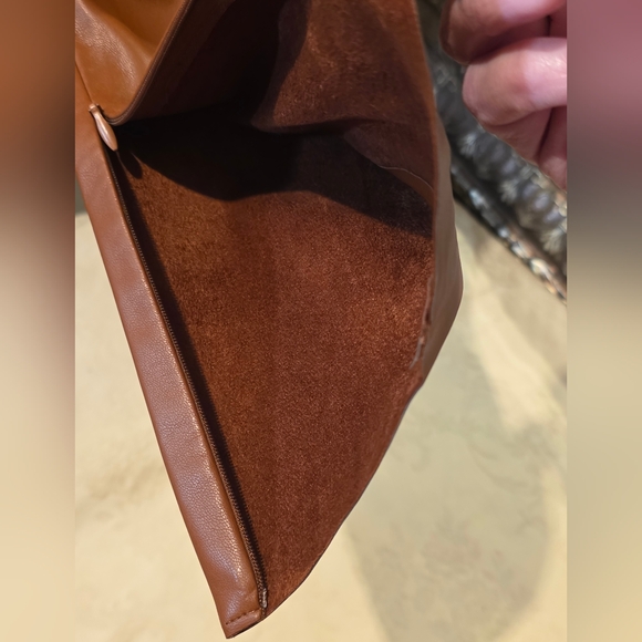 Zara Brown Faux Leather Leggings/Pants.  Size Small - Picture 4 of 6